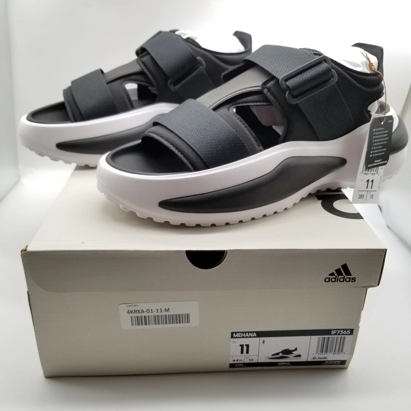 SANDALI ADIDAS MEHANA donna taglia 11 abbigliamento sportivo IF7365 core nero plateau