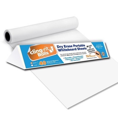 All Things Cling Cling-rite Removable Dry Erase Sheets Roll 100' Roll White