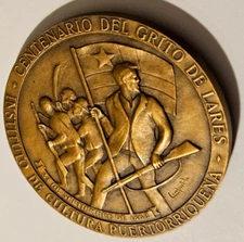GRITO DE LARES y BETANCES Medalla REPUBLICA PUERTO RICO Ficha Medallic Art MACO