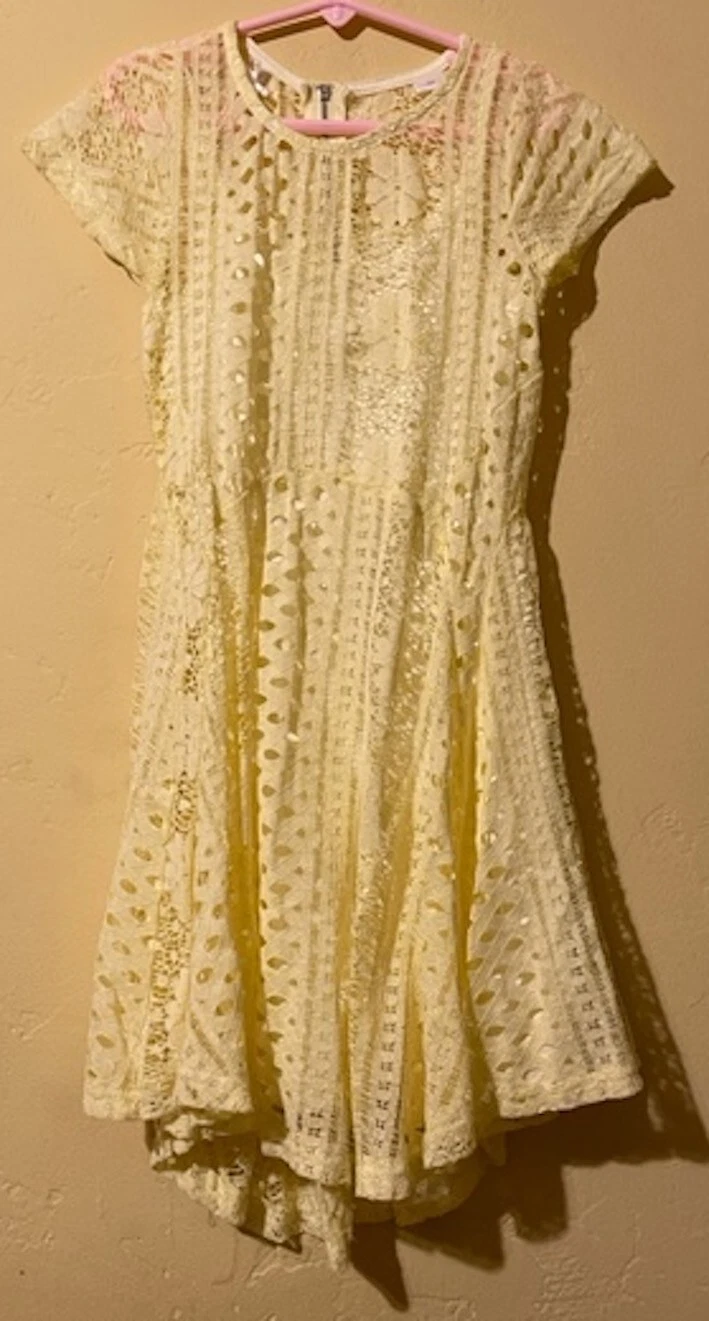 Scooter Brown Girls Lace Dress Size 6X Girls Yellow Lace Dress