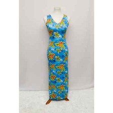 Vintage Back Stage womens dress hawaiian blue S 90s 