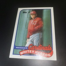 1989 Topps Whitey Herzog #654 Baseball Card St Louis Cardinals