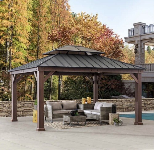 Sunjoy 12.9' X 14.9' Hard Top Gazebo 