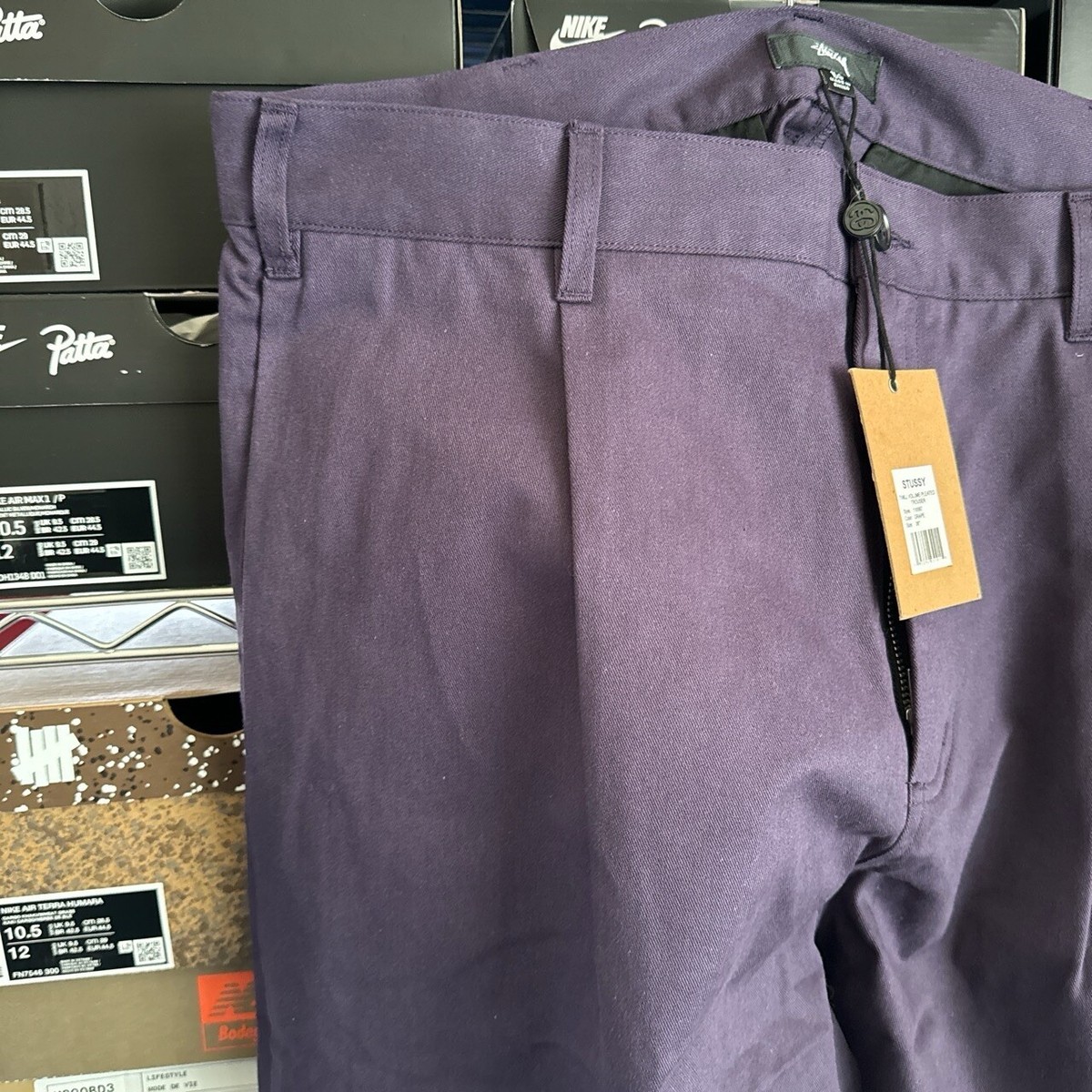 StussyTwill Volume Pleated Trouser Grape