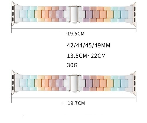 For Apple iWatch Series Watch Strap Colorful Rainbow Resin Watch Strap Band New - 第 21/29 張圖片