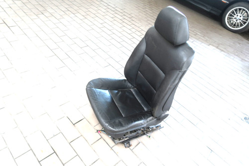 BMW 5er E60 E61 Sitz Vorne Links Fahrerseite Leder Schwarz