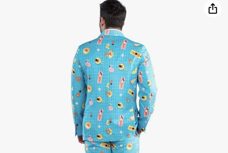 Tipsy эльфов бассейн вечеринки мужской блейзер/костюм куртка с галстук 38J новый с Ярлыками - Изображение 2 из 4