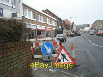 Photo 6x4 Roadworks in Cosham High Street On this exceptionally windy day c2008