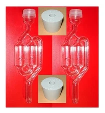 USA STOCK! 2 PACK TWIN BUBBLE AIRLOCKS AND 2 RUBBER BUNG CARBOY AIRLOCK STOPPERS