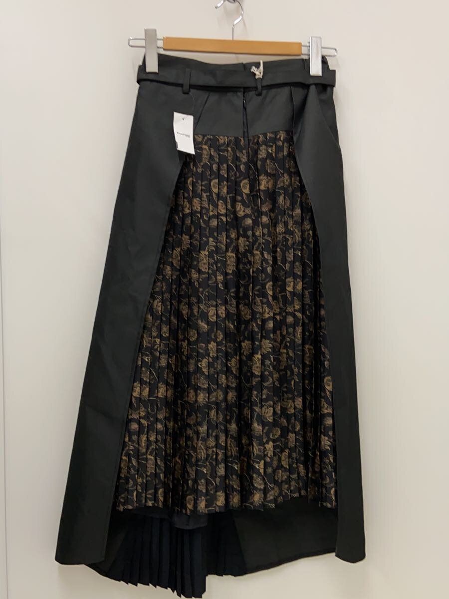 meagratia long skirt pleats belted 0 cotton black 24263-1202 meagratia long skirt pleats belted 0 cotton black 24263-1202