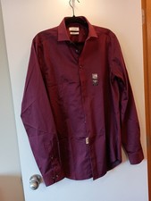 Calvin Klein Long Sleeve Dress Shirt Slim Tall Maroon Large 16 36/37 NWT