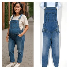 Time and Tru NWT Women's Maternity Semi-fitted Overalls Size Small Stretch