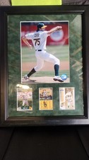 Barry Zito Framed Display W/ Signed Card (FSN Bay Area) Oakland Athletics