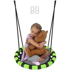 AIYAPLAY Kid Nest Swing Seat, 60cm Diameter Round Saucer Swing Set, Black