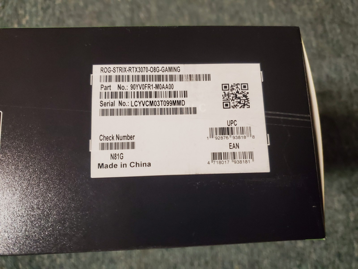 ASUS ROG Strix GeForce RTX 3070 8GB GDDR6 Graphics Card for sale