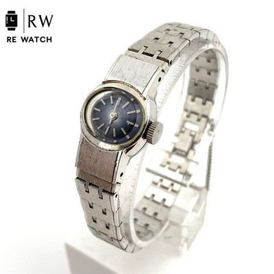 CITIZEN 4 671121 Hand Wound Watch Silver Blue Timepiece Analog Wristwatch