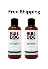 Bull Dog Original Beard Shampoo  Conditioner - Aloe Vera 6.7 fl oz Pack Of 2
