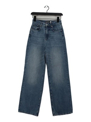 Neuwertige Samt Damen Jeans UK 6 blau 100% Baumwolle weites Bein