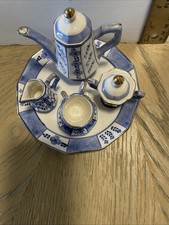 Miniature Tea Set In White And Blue