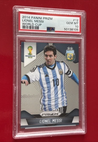 LIONEL MESSI 2014 PANINI PRIZM #12 FIFA WORLD CUP CARD PSA 10 GEM ARGENTINA
