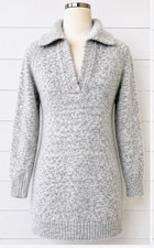 La Classe Couture Women’s Small Gray Cowl Neck Sweater Dress Long Sleeve