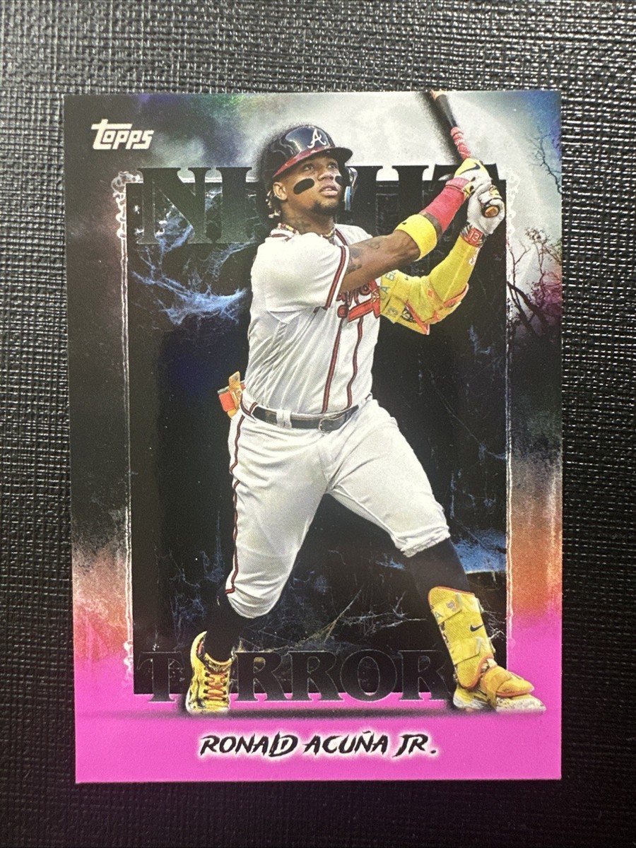 Ronald Acuna jr. 2025 Topps Night Terror Pink Insert Atlanta