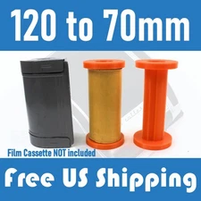 120/220 to 70mm Roll Film Back Kodak/Hasselblad Cassette Conversion Kit Spool pr