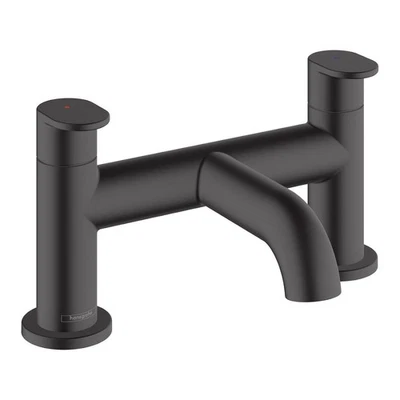 Hansgrohe Vernis Blend Bathroom Bath Mixer Tap Twin Lever Modern Curved Black