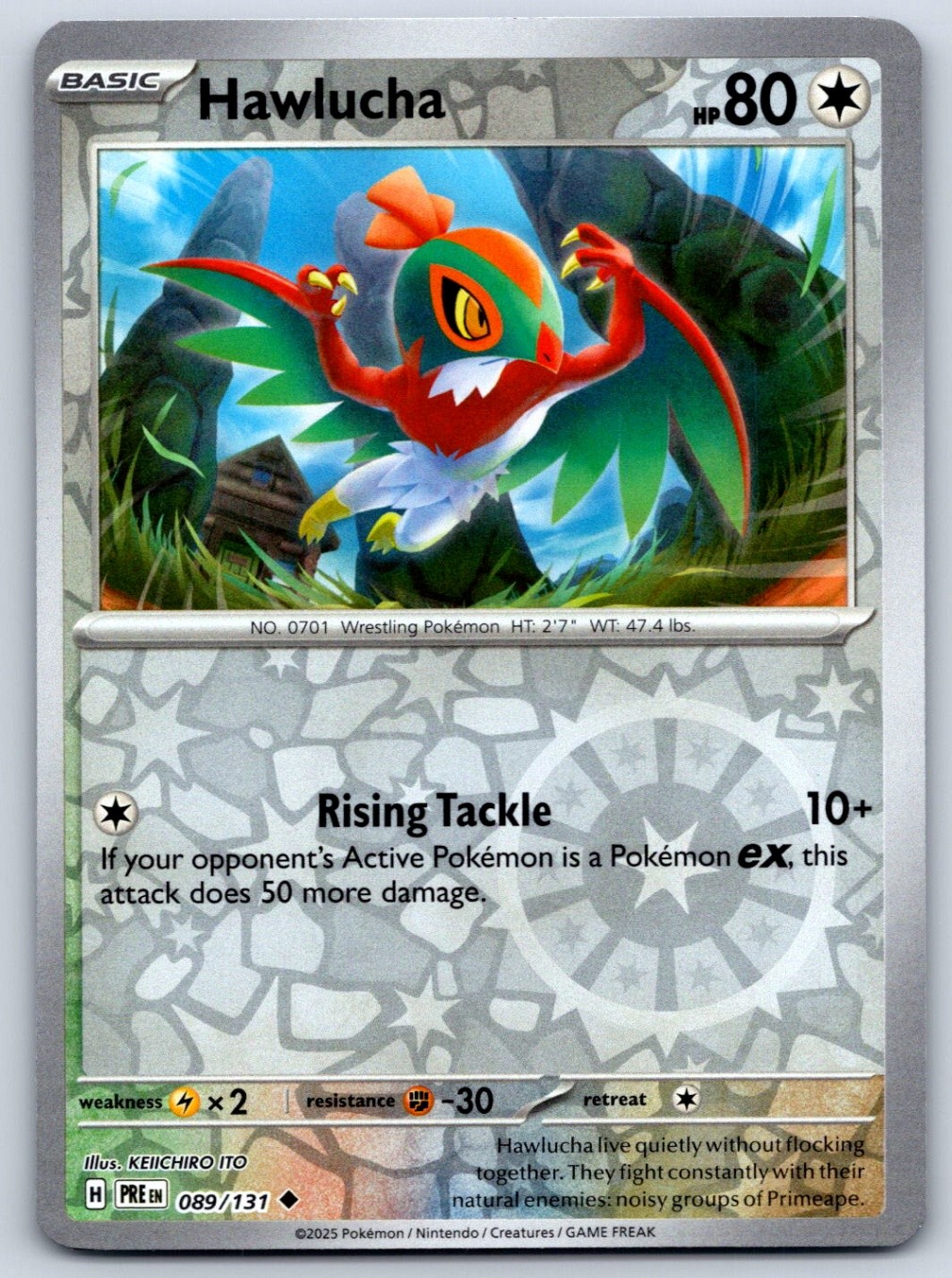 Hawlucha - Reverse Holo - Prismatic Evolutions 089/131 Pokemon Card NM