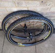 26" rim brake wheels set shimano deore m510 mavic x139 black front rear qr