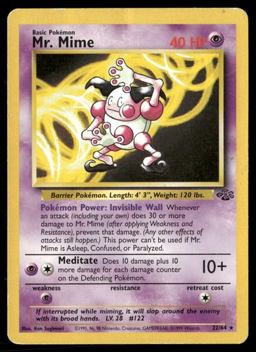 Mr. Mime 22/64 Rare Jungle Pokemon Unlimited HP