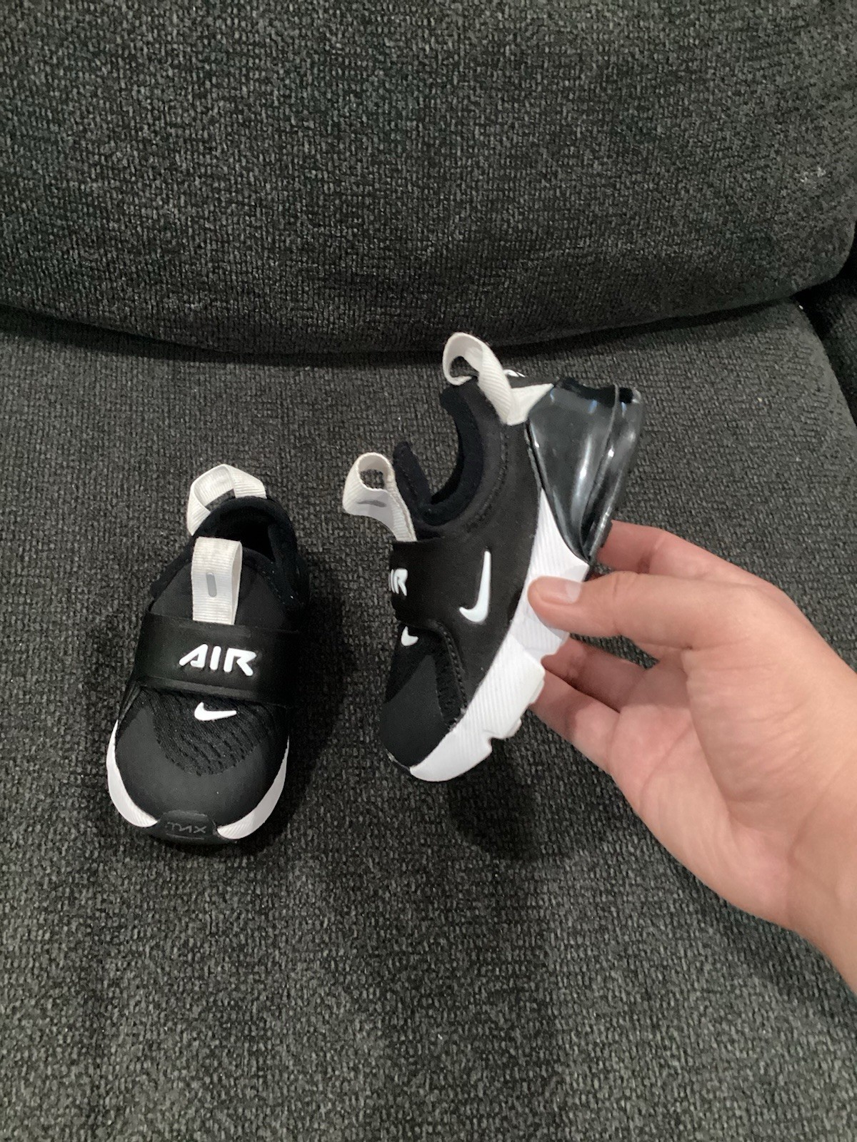 Size 6C- Nike Air Max 270 Extreme Black (TD) 100% Authentic No Box Excellent