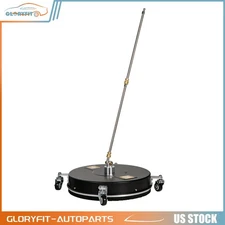 18.5" Black Pressure Washer Surface Cleaner w/ 4 Wheels Stainless Steel 4000 PSI