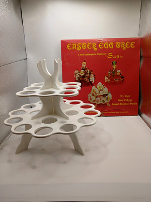 Vintage Easter Egg Tree Display - 9 1/2'' with Original Box - Holds 25 Eggs