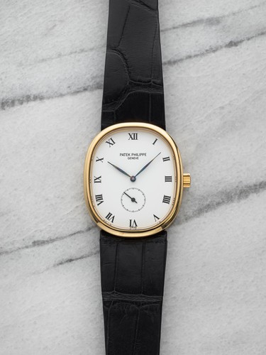 Vintage 1980s Patek Philippe Ellipse 18K YG 3948 Manual White 29mm