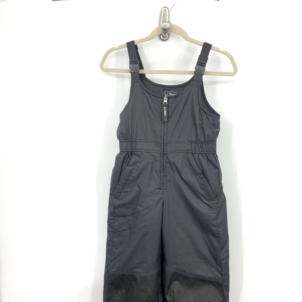 LL Bean Kids Size 10 Snow Pants Bib Overalls Cold Buster Black Boys Girl - Image 2 of 4