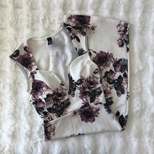 Windsor Floral Bodycon Midi Dress Cream Purple XS