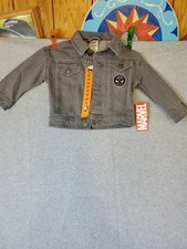 DISNEY MICKEY MOUSE Two 2 Piece Set Denim Jacket Grey Tee Size 2T.