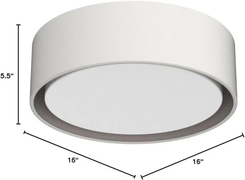 Elegant 16" Wide Flush Mount Light with Oatmeal Linen Finish - 19.5W LED - Picture 6 of 6