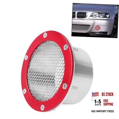BARTOO Bumper Intake Air Duct Vent Car Mesh Grille Inlet Cover, Racing Trim Red