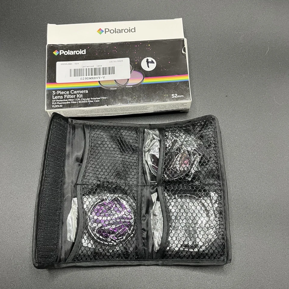 Polaroid 3-Piece Camera Lens Filter Kit 40.5mm UV CPL FLD + Case PL3FIL40.5 New - Image 3 of 3