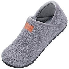 Women's Men's Fuzzy Fur Slippers Casual House Shoes Non 7-8 Women/6-7 Men Grey