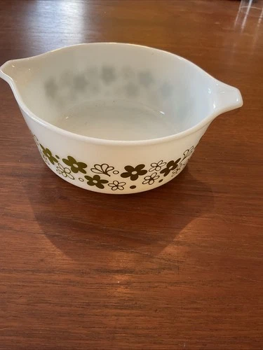 Vintage Pyrex 472-B 750mL Round Handled Dish Spring Blossom Crazy Daisy *No Lid*