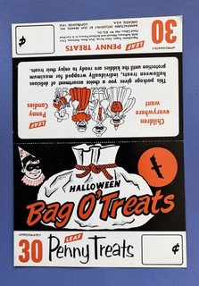 Vintage 1950s Halloween Retail Candy Bag Card Header • Leaf Brands