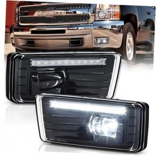 Rectangular Fog Lights with DRL Compatible with 07-13 Silverado fog light