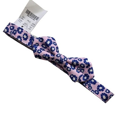 Crewcuts L XL Pink Navy Floral 100% Silk Bow Tie Kids