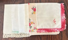 Vintage Ladies Hankies Lot Of 6 Spring Summer Fall Winter Floral Collection