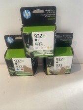 HP 932XL/933 N9H62FN Cyan/Black/Magenta/Yellow Ink Cartridge. Lot Of 3.