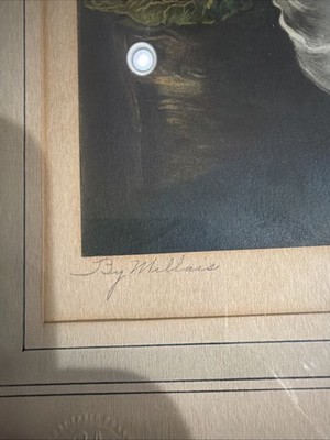 antique John Everett Millais Signed Cherry Ripe Taber Prang Art lithograph