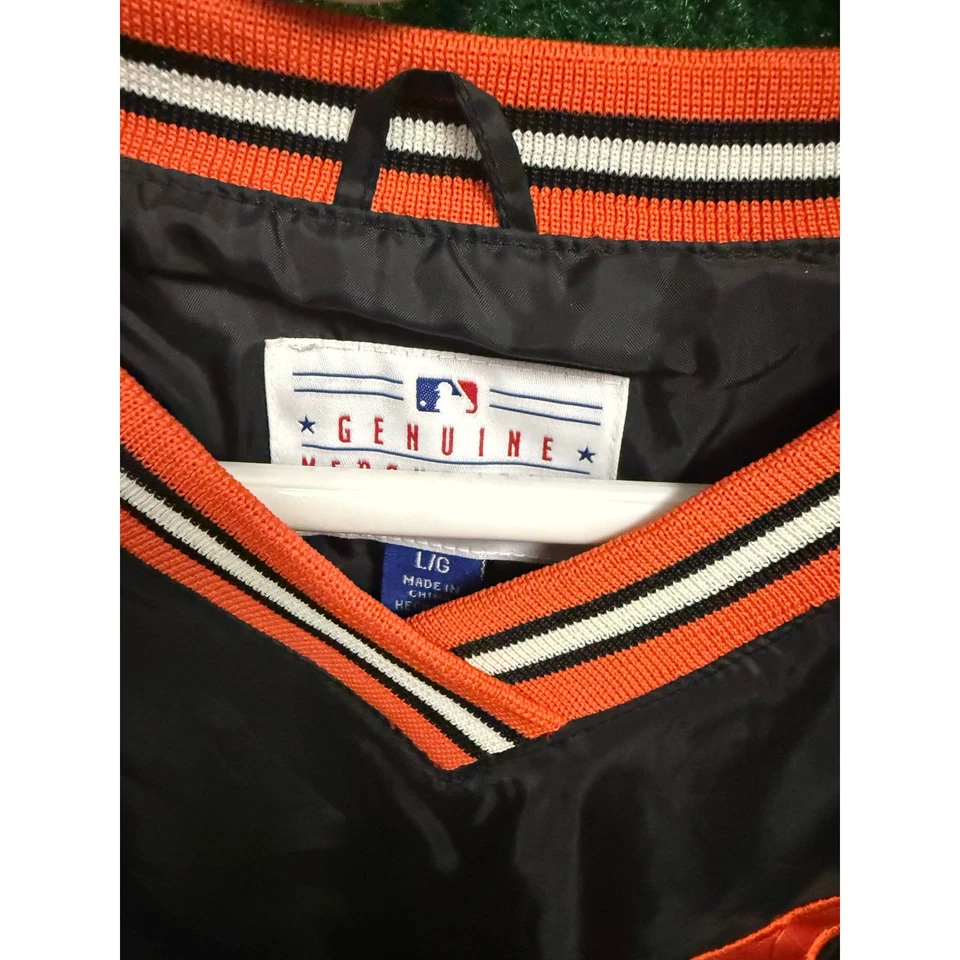 Jersey estilo cortavientos Baltimore Orioles años 90 naranja y negro chaqueta MLB grande Foto 3 de 3